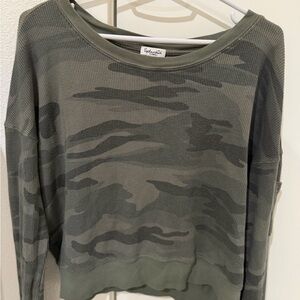 Splendid Olive Camouflage Top
